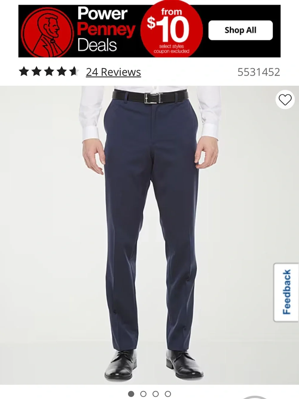 jf j.ferrar Men's Navy Two-Button Suit Jacket and 30 x 32 pants SLIM FIT